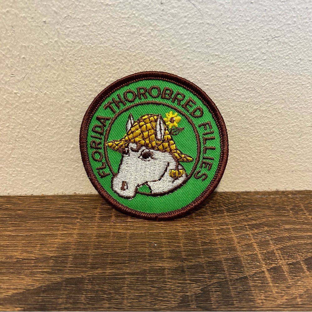 Vintage Florida Fillies Horse Patch Equine Thoroughbred Sew Iron On Patch FL